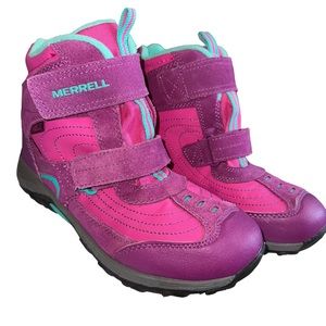 Merrell Moab Polar Snow boot Big Girls 5 Berry Pink Aqua
